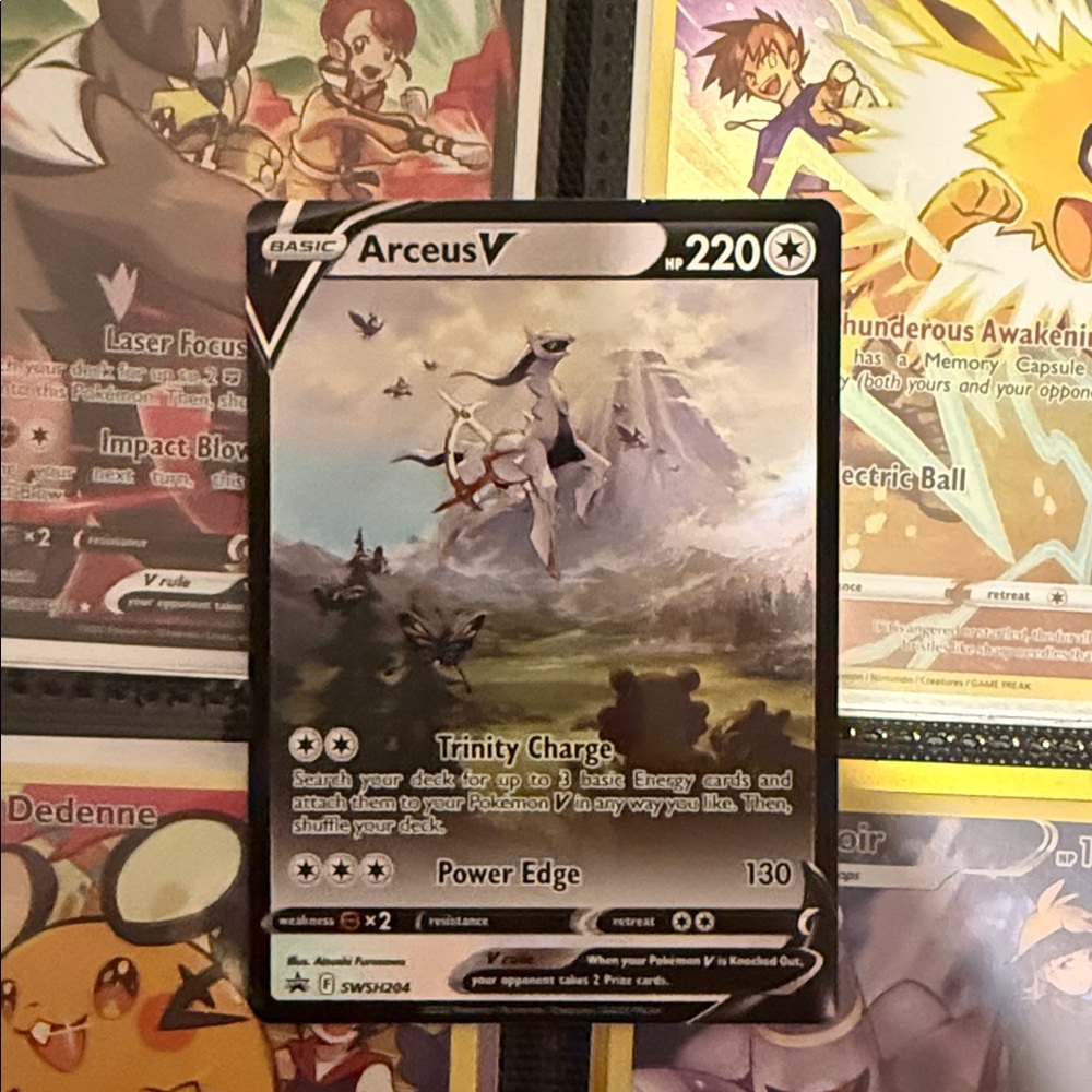 Pokemon Arceus V Card - Black and Gray